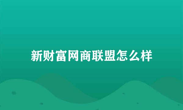 新财富网商联盟怎么样