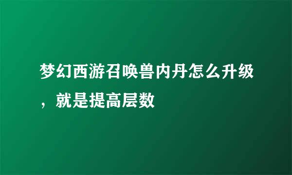 梦幻西游召唤兽内丹怎么升级，就是提高层数