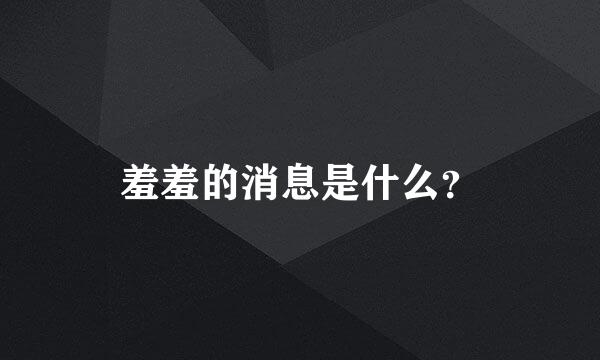 羞羞的消息是什么？