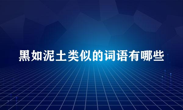 黑如泥土类似的词语有哪些