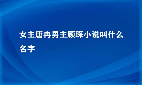 女主唐冉男主顾琛小说叫什么名字