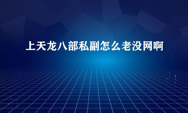 上天龙八部私副怎么老没网啊