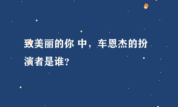 致美丽的你 中，车恩杰的扮演者是谁？