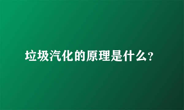 垃圾汽化的原理是什么？