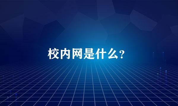 校内网是什么？