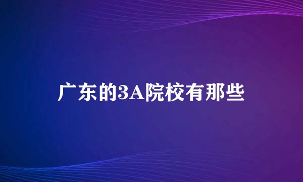 广东的3A院校有那些