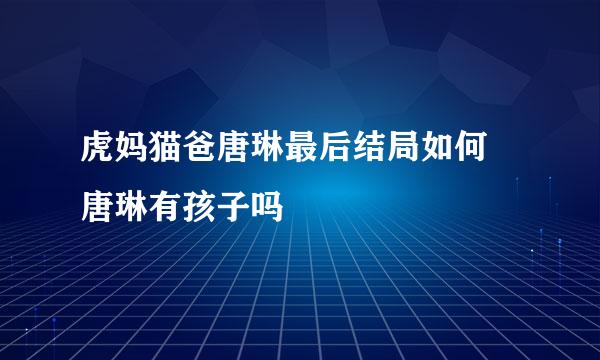 虎妈猫爸唐琳最后结局如何 唐琳有孩子吗