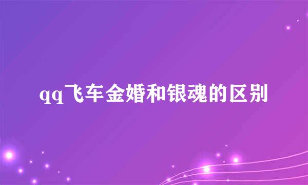 qq飞车金婚和银魂的区别