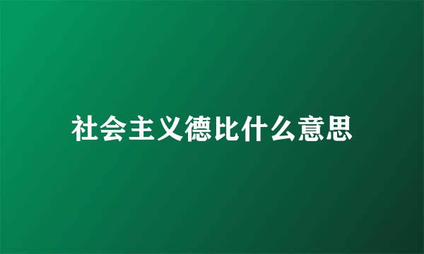 社会主义德比什么意思