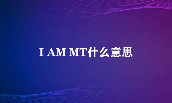 I AM MT什么意思