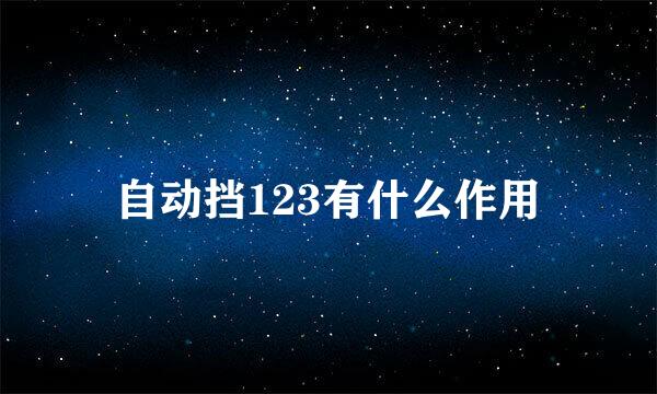 自动挡123有什么作用