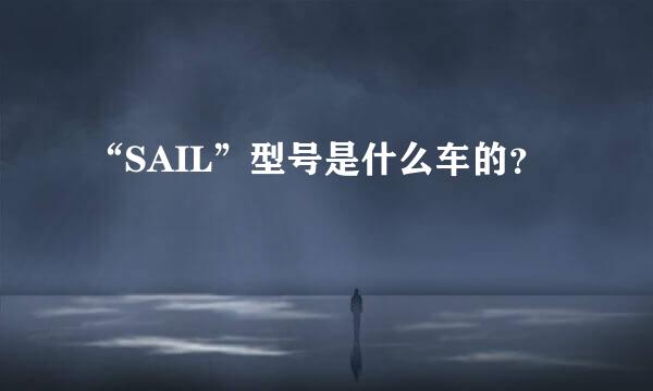 “SAIL”型号是什么车的？