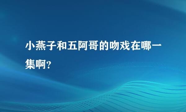 小燕子和五阿哥的吻戏在哪一集啊？