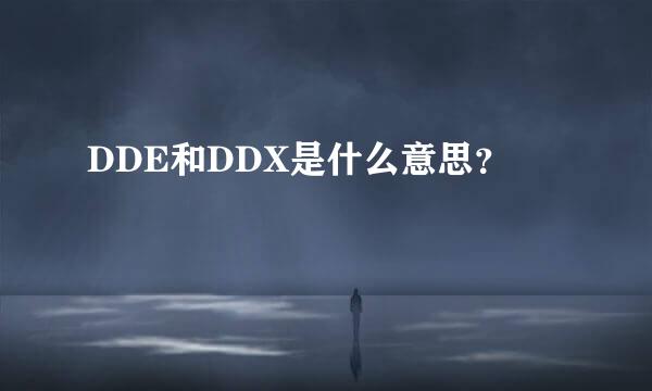 DDE和DDX是什么意思？