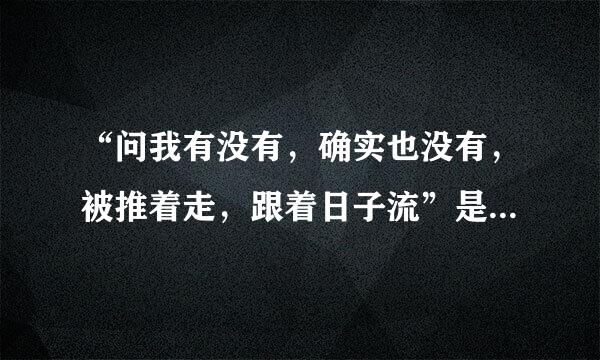 “问我有没有，确实也没有，被推着走，跟着日子流”是哪首歌的歌词