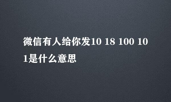 微信有人给你发10 18 100 101是什么意思