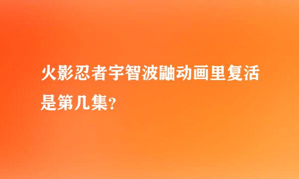 火影忍者宇智波鼬动画里复活是第几集？