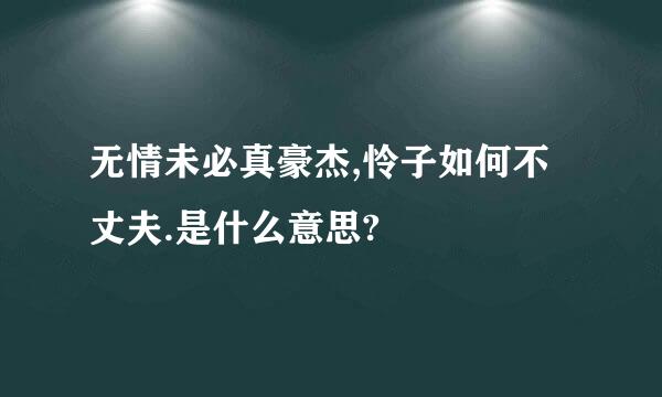 无情未必真豪杰,怜子如何不丈夫.是什么意思?