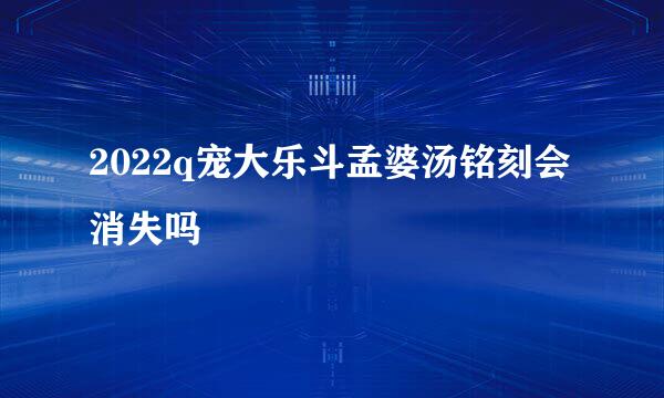 2022q宠大乐斗孟婆汤铭刻会消失吗