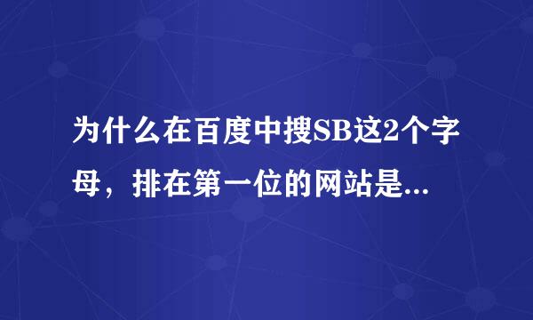 为什么在百度中搜SB这2个字母，排在第一位的网站是google啊？