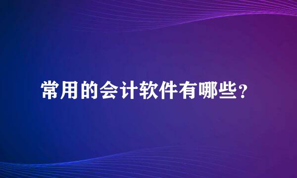 常用的会计软件有哪些？