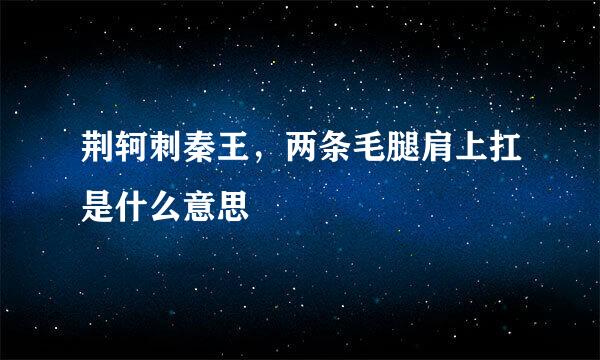 荆轲刺秦王，两条毛腿肩上扛是什么意思