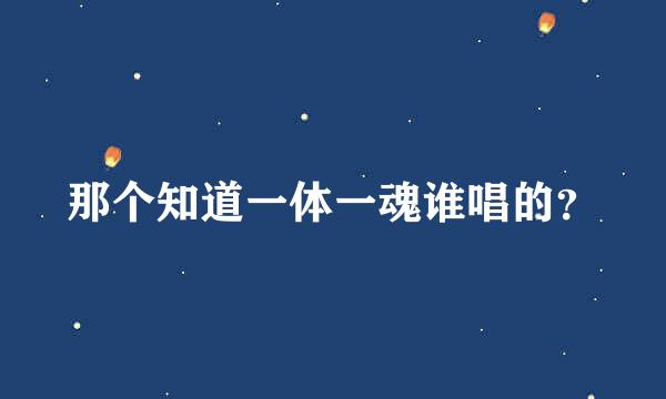 那个知道一体一魂谁唱的？