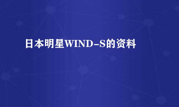 日本明星WIND-S的资料