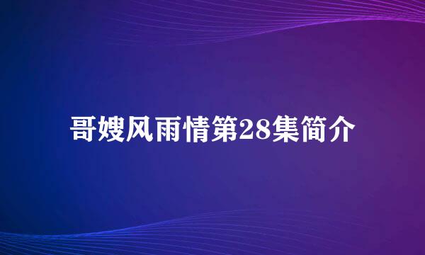 哥嫂风雨情第28集简介