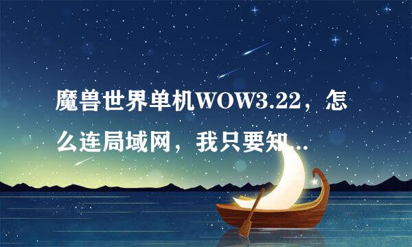 魔兽世界单机WOW3.22，怎么连局域网，我只要知道怎么修改文件就行，不要复制粘贴，要行得通的，谢谢