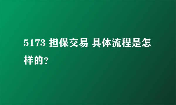 5173 担保交易 具体流程是怎样的？