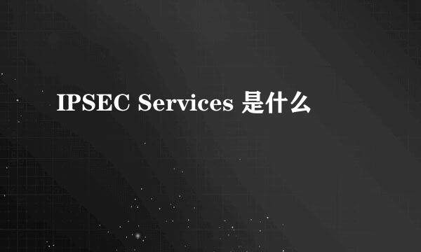 IPSEC Services 是什么