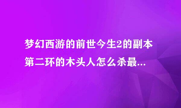 梦幻西游的前世今生2的副本 第二环的木头人怎么杀最快?有人说5次战斗就搞定。