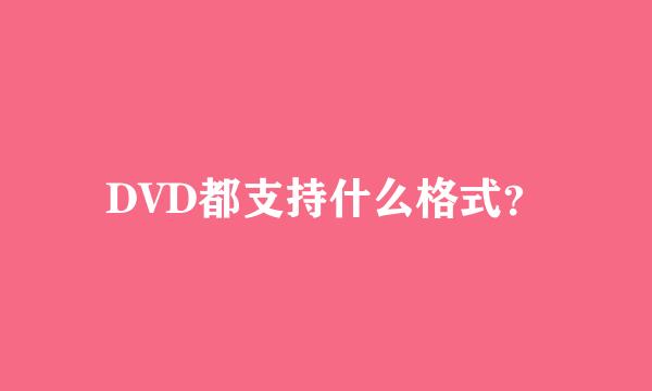 DVD都支持什么格式？