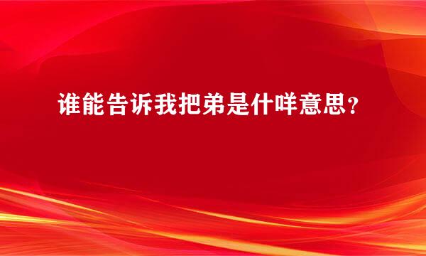 谁能告诉我把弟是什咩意思？