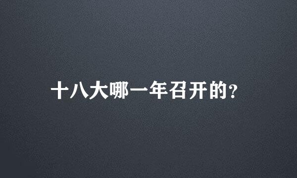 十八大哪一年召开的？