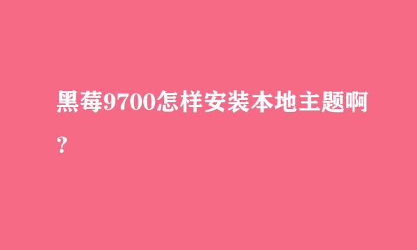 黑莓9700怎样安装本地主题啊？