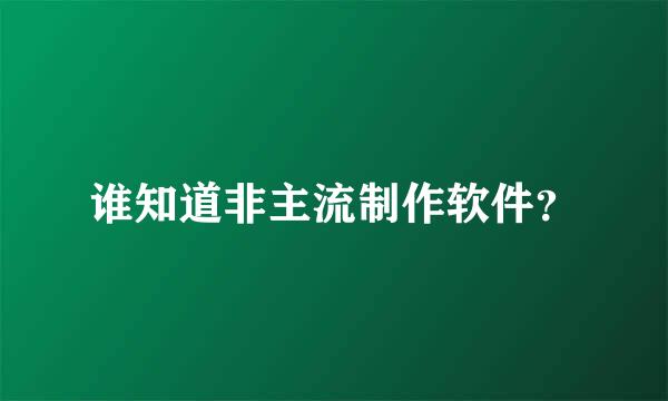 谁知道非主流制作软件？