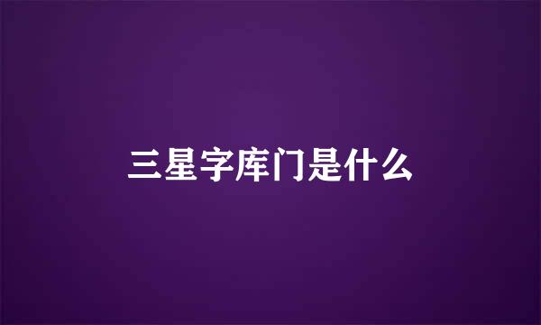 三星字库门是什么