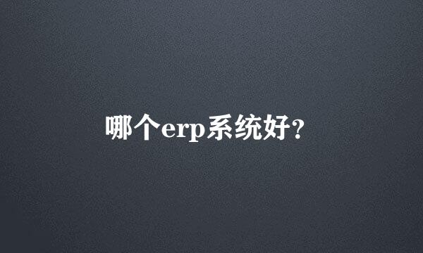 哪个erp系统好？