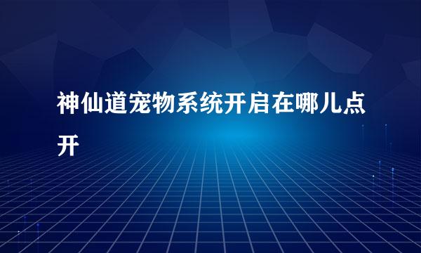 神仙道宠物系统开启在哪儿点开