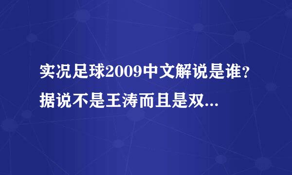 实况足球2009中文解说是谁？据说不是王涛而且是双人   那请问究竟是谁？？？