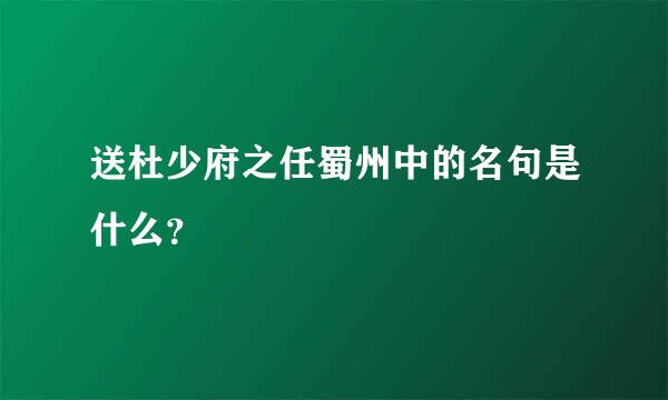 送杜少府之任蜀州中的名句是什么？