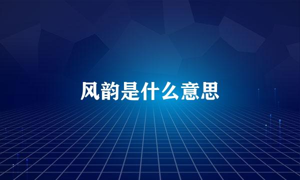 风韵是什么意思