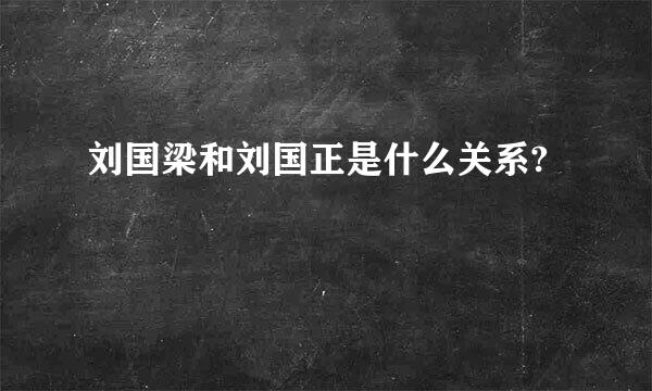 刘国梁和刘国正是什么关系?