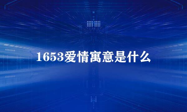 1653爱情寓意是什么