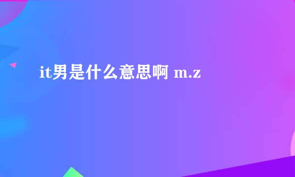 it男是什么意思啊 m.z