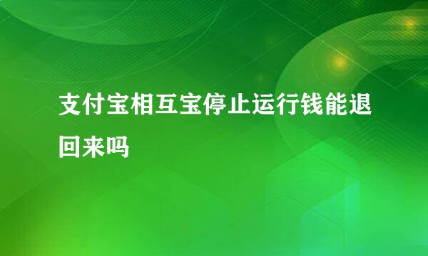 支付宝相互宝停止运行钱能退回来吗