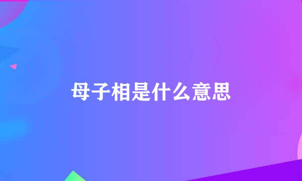 母子相是什么意思