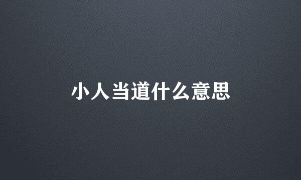 小人当道什么意思